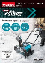SN001GZ Masina de curatat zapada Makita XGT 40V - imagine 2
