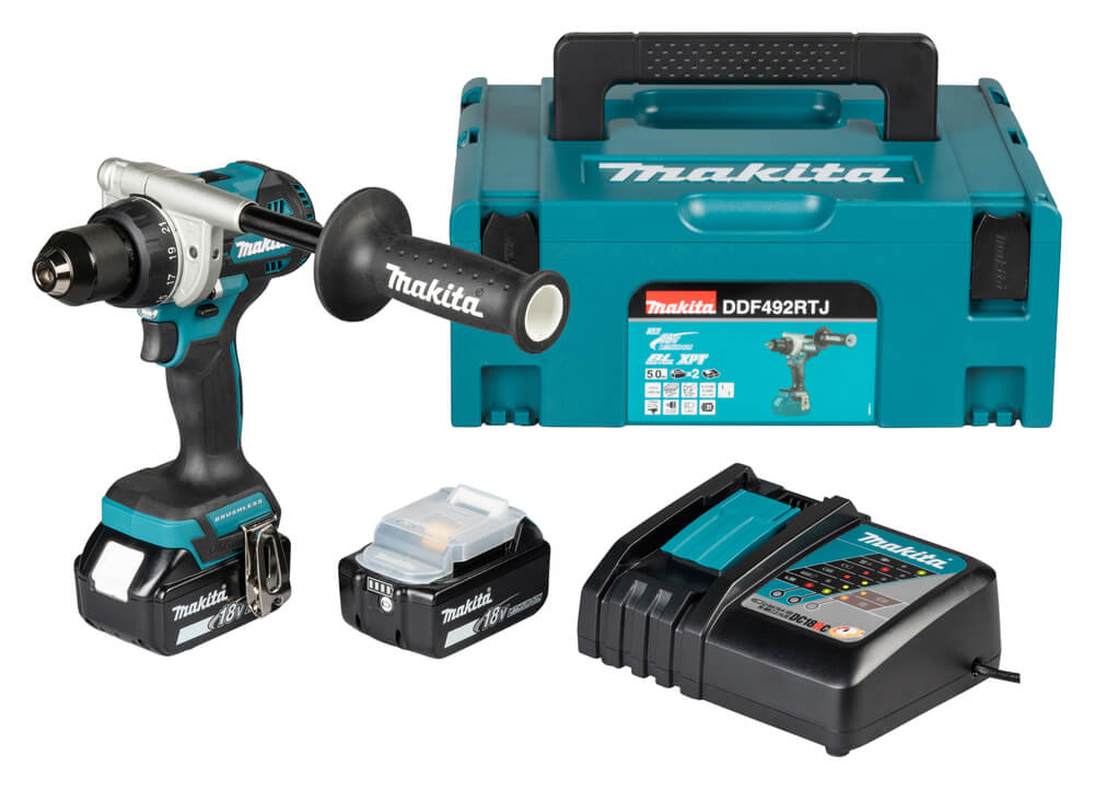 DDF492RTJ Masina de gaurit si insurubat Makita DDF492RTJ 18V, 141 Nm, 2x5.0Ah, brushless, in MAKPAC - imagine 1