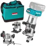Masina de frezat multifunctionala Makita DRT50ZX2 18V, brushless, 6/8 mm, fara acumulator, in geanta