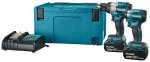 Makita DLX2528TJ — Set combo LXT 18V: masina de insurubat cu impact DTD173 + bormasina cu percutie DHP489 + 2 acumulatori 5Ah + incarcator + valiza Makpac