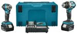 Makita DLX2528TJ — Set combo LXT 18V: masina de insurubat cu impact DTD173 + bormasina cu percutie DHP489 + 2 acumulatori 5Ah + incarcator + valiza Makpac - imagine 2